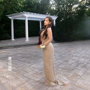 Elegant Gold Evening Gown